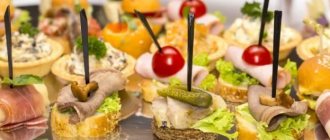 Простые и вкусные канапе на шпажках